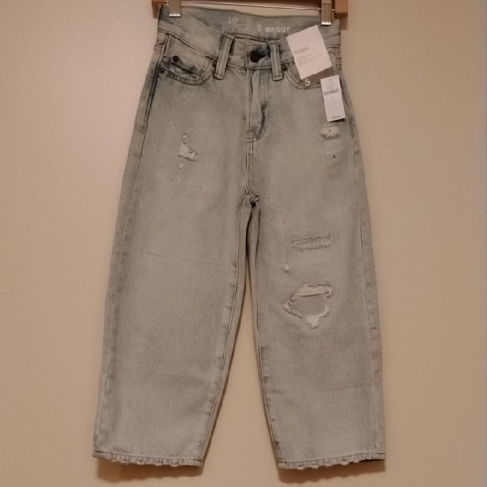 GAP Kids Boys Baggy Jeans Light Wash Size 5 NWT